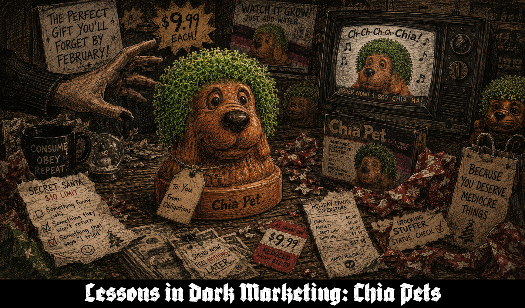 Chia Pets: A Dark Marketing Case Study in Useless Novelty, Holiday Panic, and Jingle-Based Mind Control