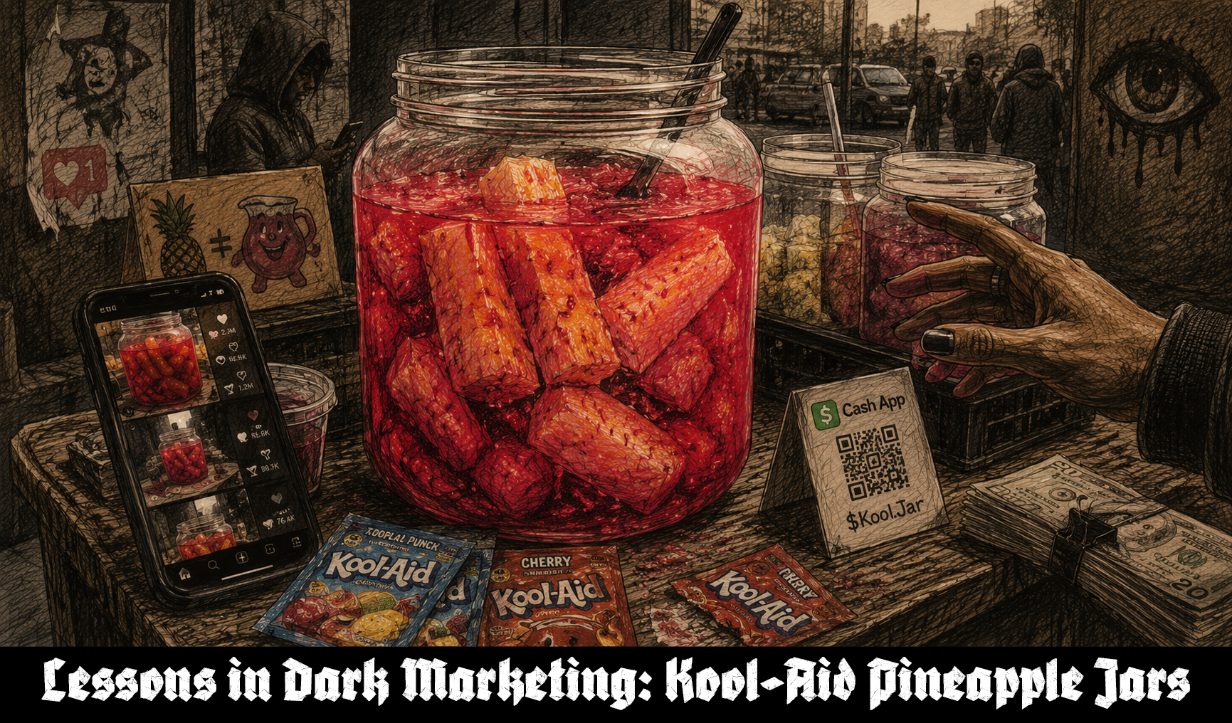 The Kool-Aid Pineapple Jar: A Dark Marketing Case Study in Neon Sugar, Low-Class Spectacle, and Algorithmic Decay