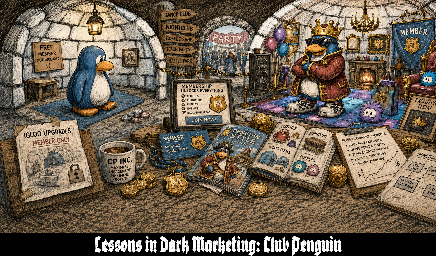 Club Penguin: A Dark Marketing Case Study in Cartoon Class Warfare, Membership Envy, and the Paywalled Igloo