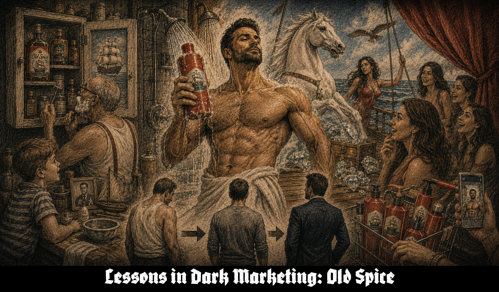 Old Spice: A Dark Marketing Case Study in Inherited Masculinity, Bathroom Authority, and the Body Wash That Sold Men a Character