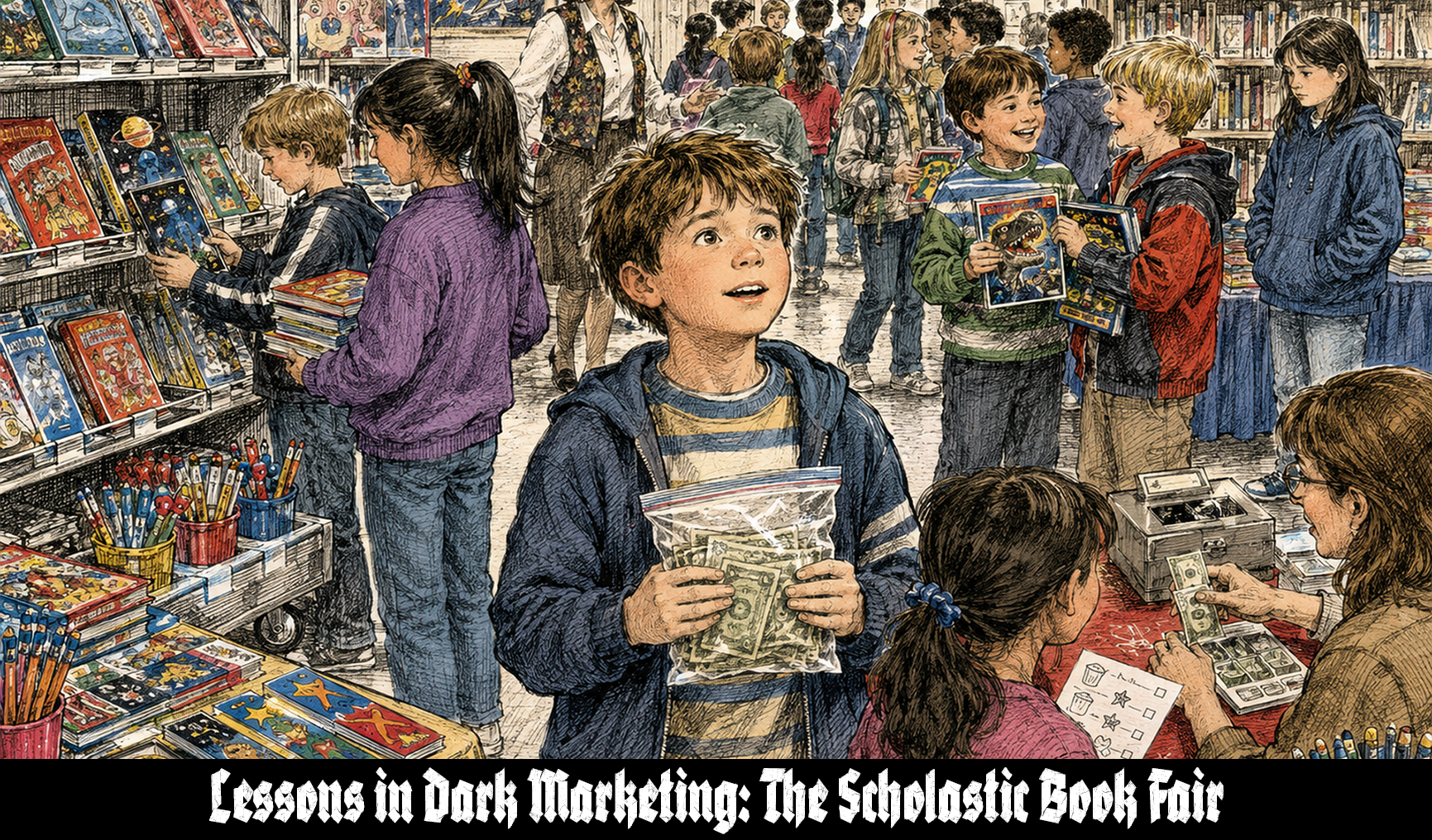 The Scholastic Book Fair: A Dark Marketing Case Study in Literacy, Peer Pressure, and Turning the School Library Into a Shopping Mall